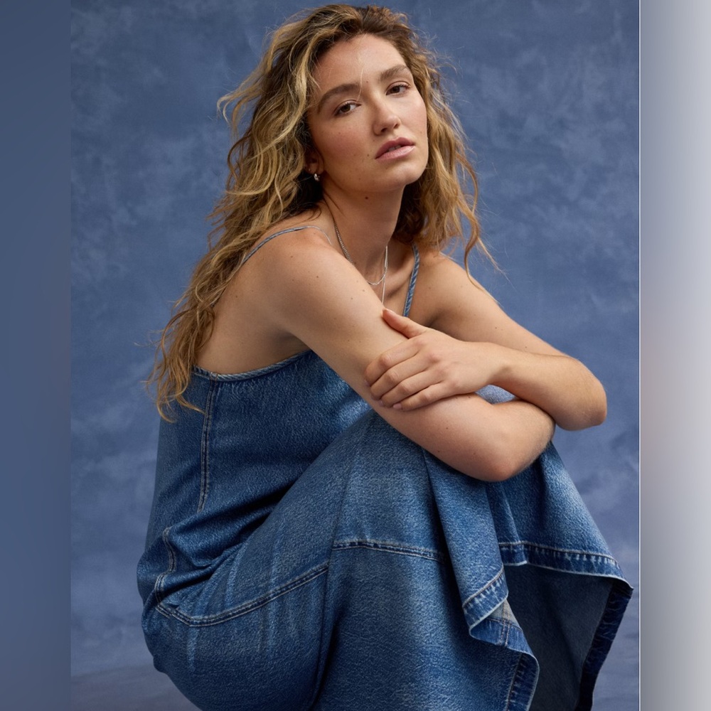 aerie Blue Denim Maxi Slip Dress - Picture 13 of 13